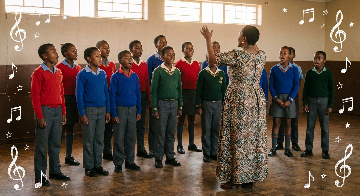 Choir and marimba ensemble
