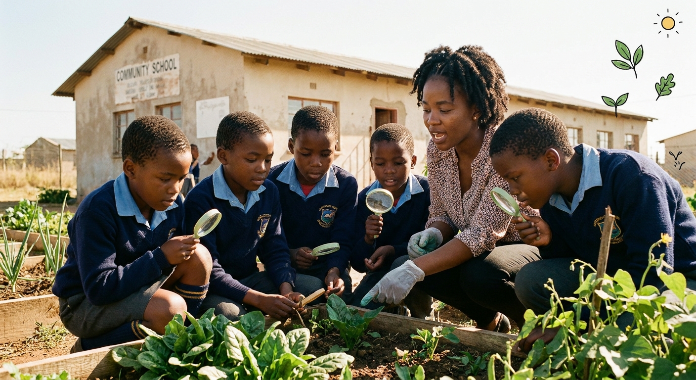 Outdoor science observation around the edible garden